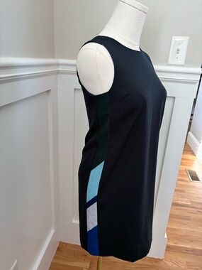 Banana Republic Petite Black Sheath Dress Colorblock Side Panel Size 00
